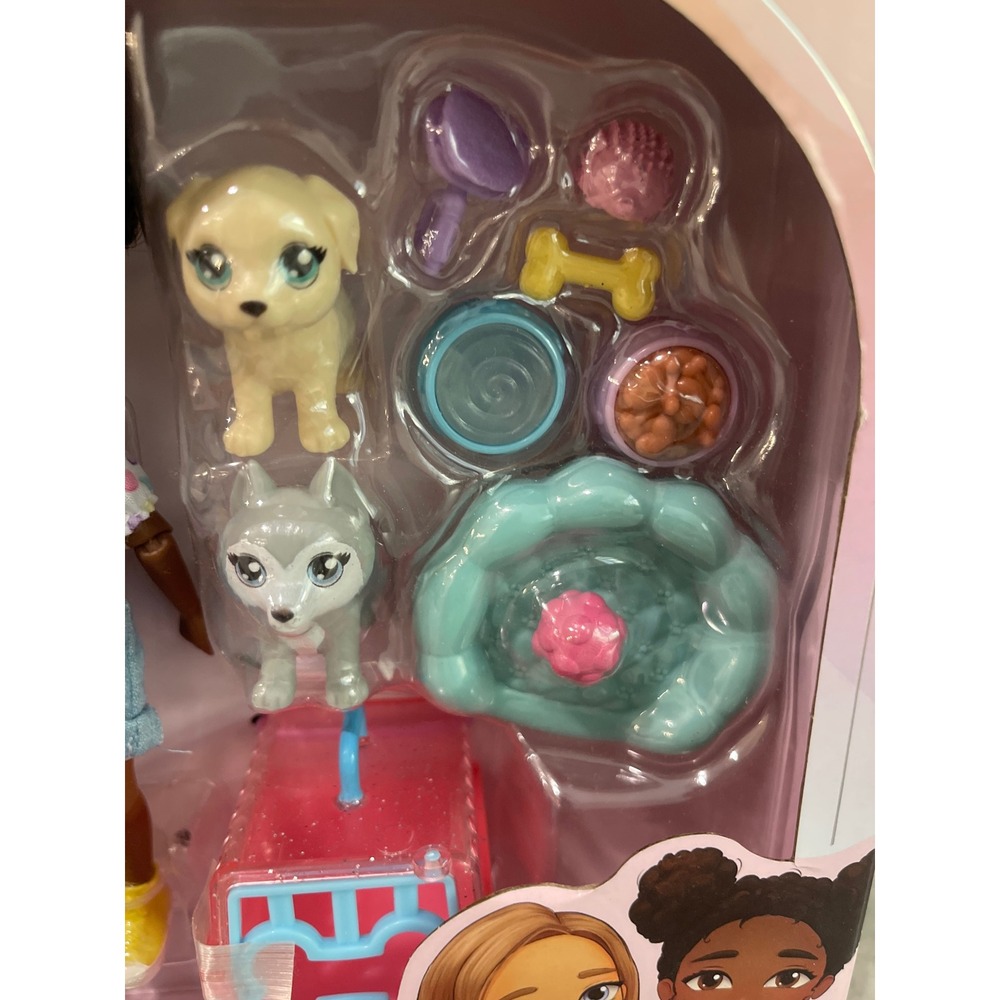 New Hey Bestie Doll Set Kids Pink Isa & Evie Posable Dolls with Pets Accessories - Picture 3 of 5